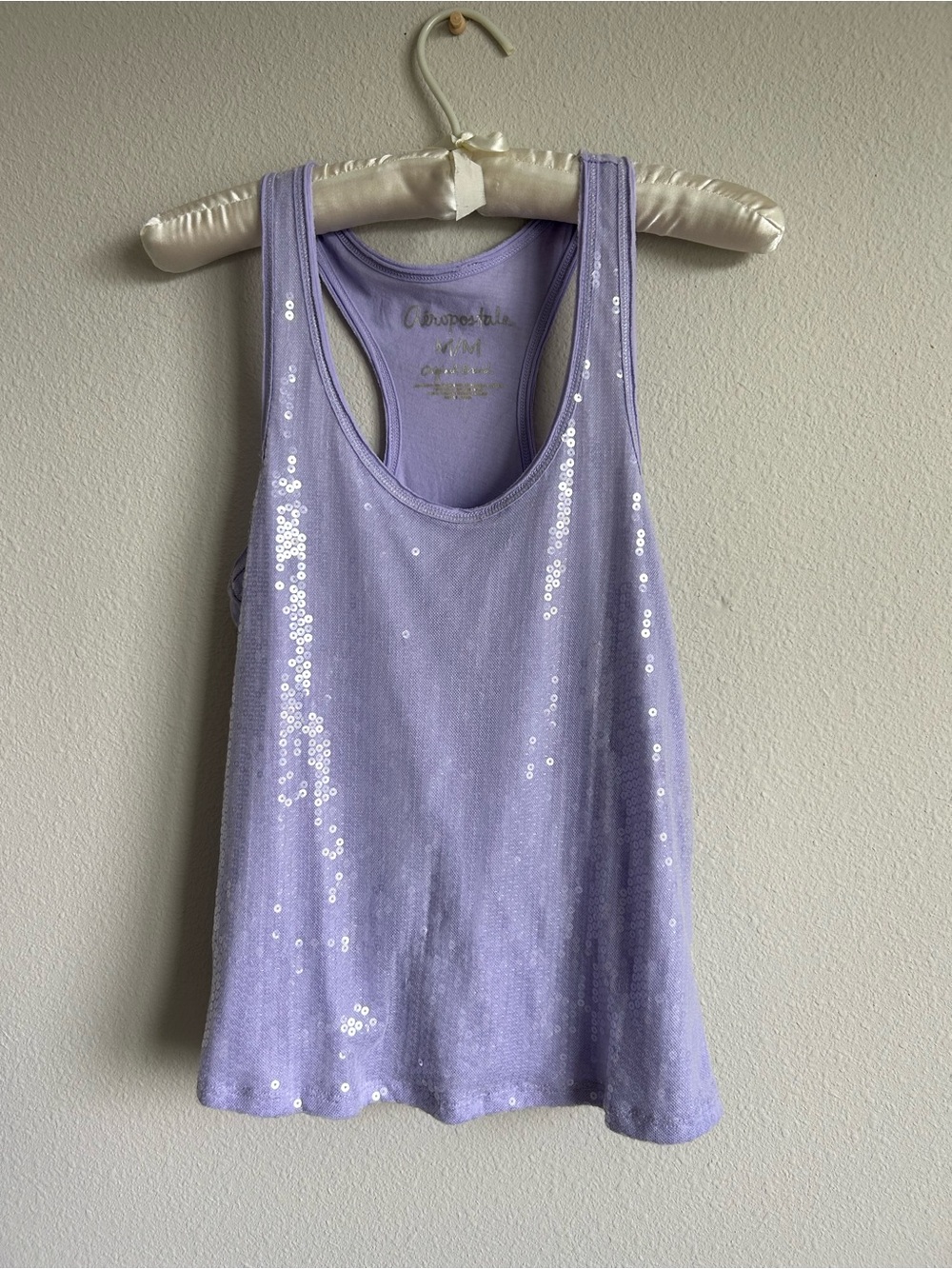 Y2K Aeropostale Lavender Sequin Racerback Tank Top